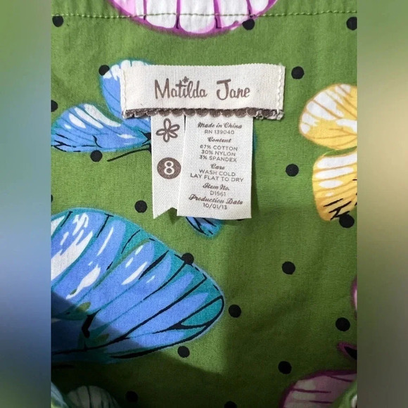 Matilda Jane Sz 8 Girls Dress Removable Apron Elephants Unicycle Colorful EUC. - Picture 9 of 9